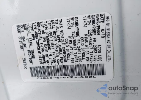 2020 Nissan Rogue Sv Intelligent Awd z USA, uszkodzony, nr VIN JN8AT2MV3LW104825